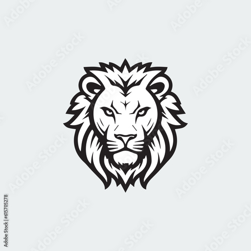 Abstract Lion logo or lion head logo isolated on Plain background © Happymoon