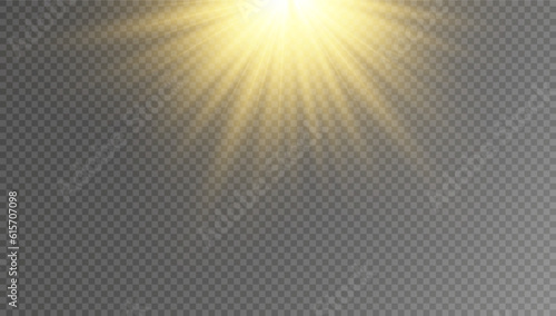 Golden particles of light. Golden light. Light flare.Stars isolated on transparent background.