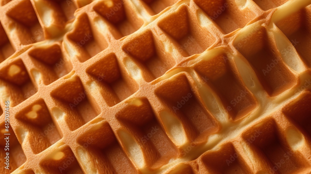 Close Up view of a Waffle texture Generative AI Close Up view of a Waffle texture Generative AI