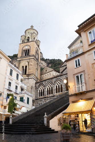 Old catholic church at Amalfi Italy no people overcast