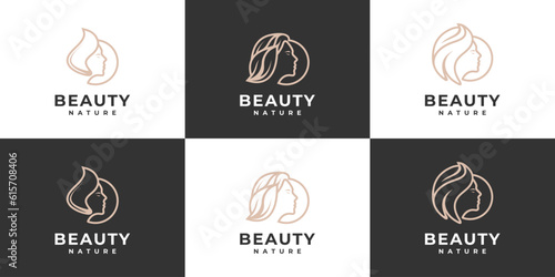 beauty woman logo collection