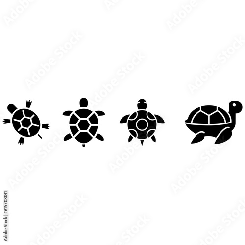 Turtle icon vector set. animal illustration sign collection. aquatic symbol.