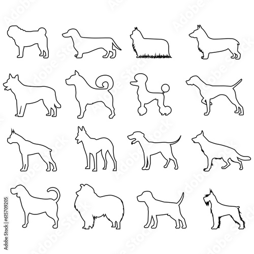 Love dog icon vector set. pet illustration sign collection. 