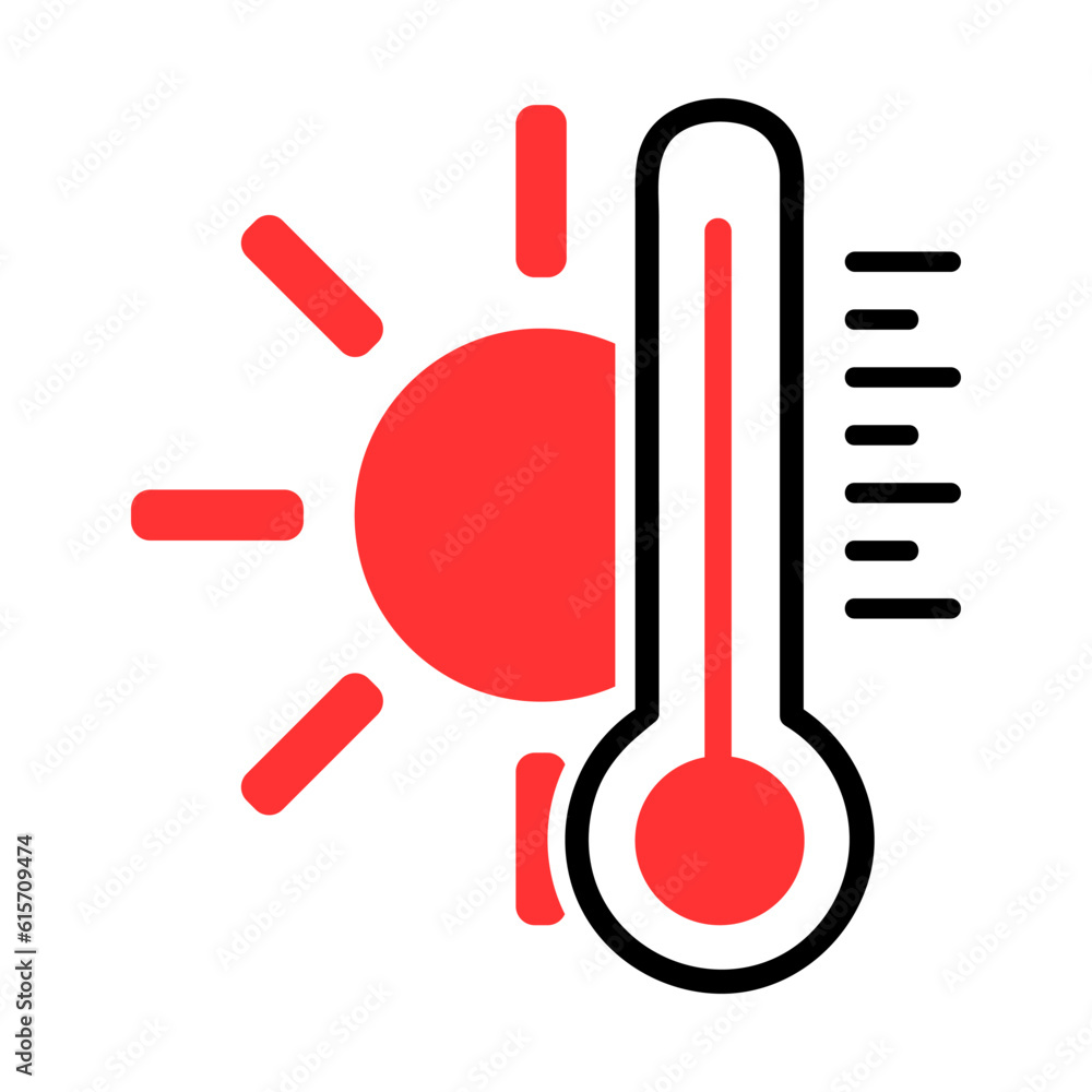 Hot icon vector. Temperature illustration sign. Thermometer symbol. Summer logo. Hot icon vector. Temperature illustration sign. Thermometer symbol. Summer logo.