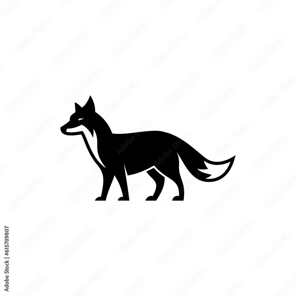 Fototapeta premium simple fox icon logo illustration design