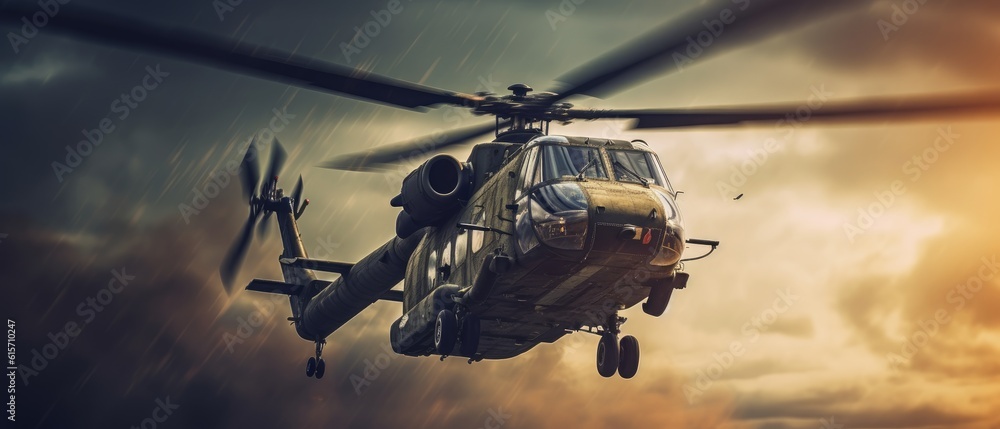 Military helicopter. Generative AI Military helicopter. Generative AI