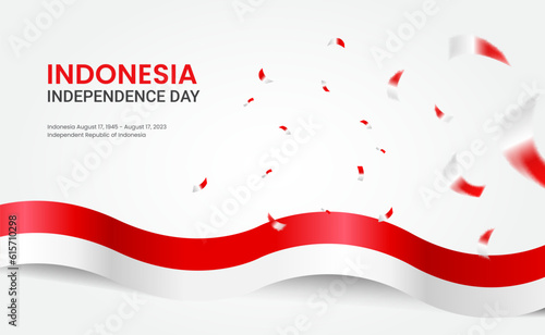 Happy Indonesian independence day. Indonesia independence celebration banner design