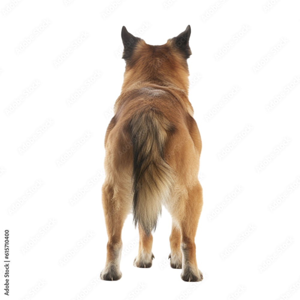 dog back view isolated on white Stock Photo | Adobe Stock