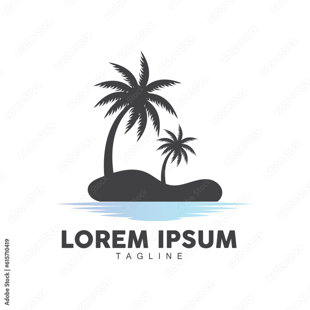 Coconut Tree Logo, Palm Tree Sunset Beach Vector, Elegant Minimalist Simple Design, Symbol Template Icon Coconut Tree Logo, Palm Tree Sunset Beach Vector, Elegant Minimalist Simple Design, Symbol Template Icon