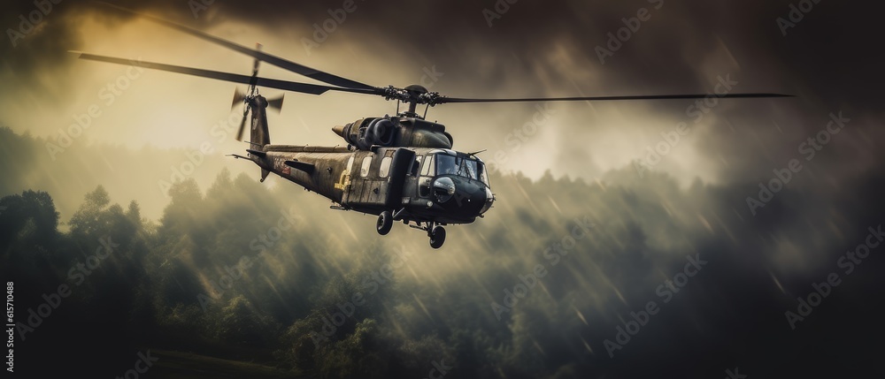 Military helicopter. Generative AI Military helicopter. Generative AI