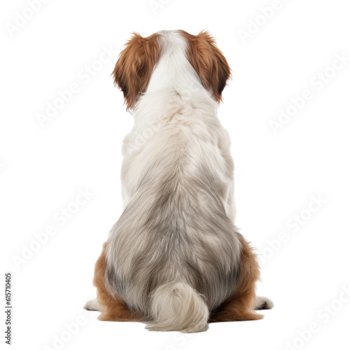 Canvas Print dog back view isolated on white