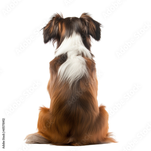 Fotobehang dog back view isolated on white