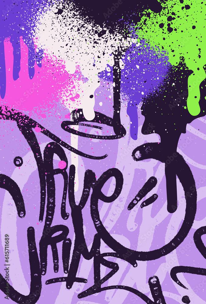 Fototapeta premium multicolored background poster, graffiti letters, bright colored inscriptions in the style of graffiti street art