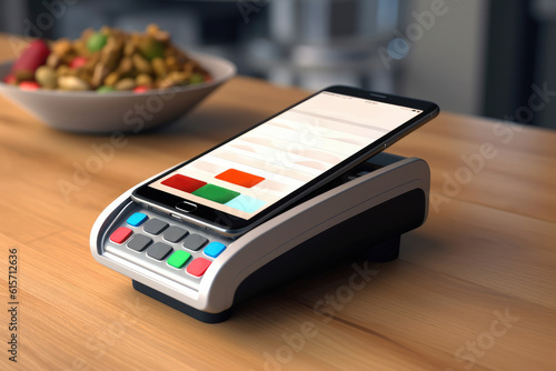 Contactless payment with smartphone, Modern technology, Cashless payments.