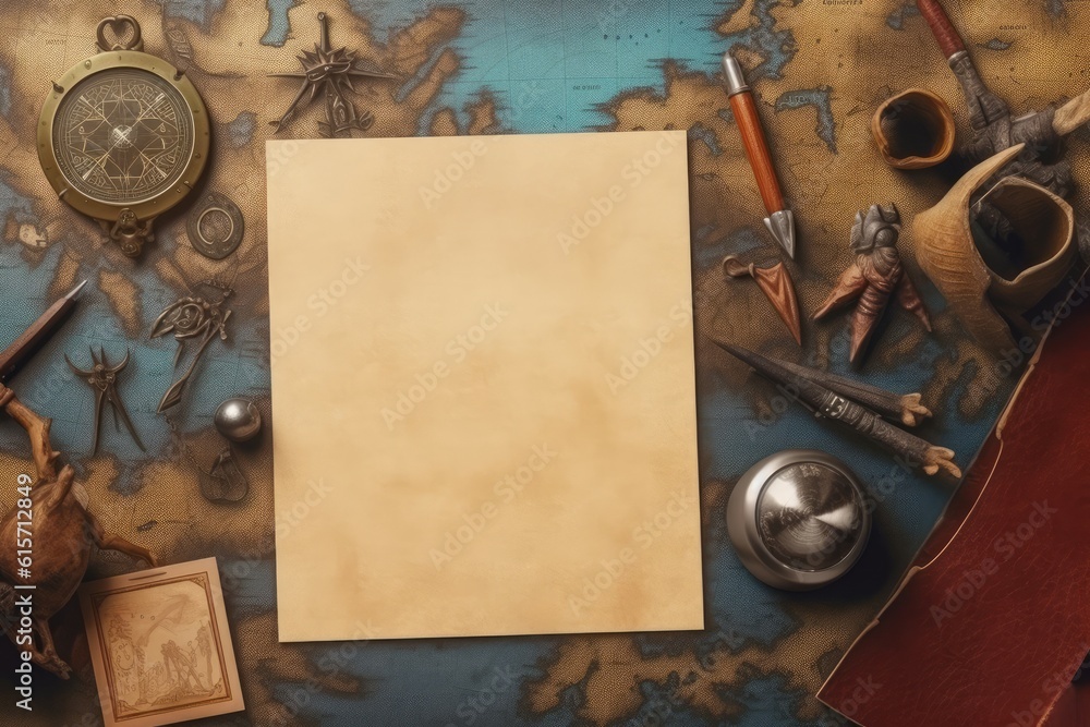 Fototapeta premium Quest background. Generate Ai
