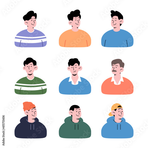 Business man, man face icon illustration vector collection