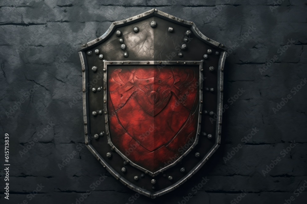 Fototapeta premium War shield mockup. Generate Ai