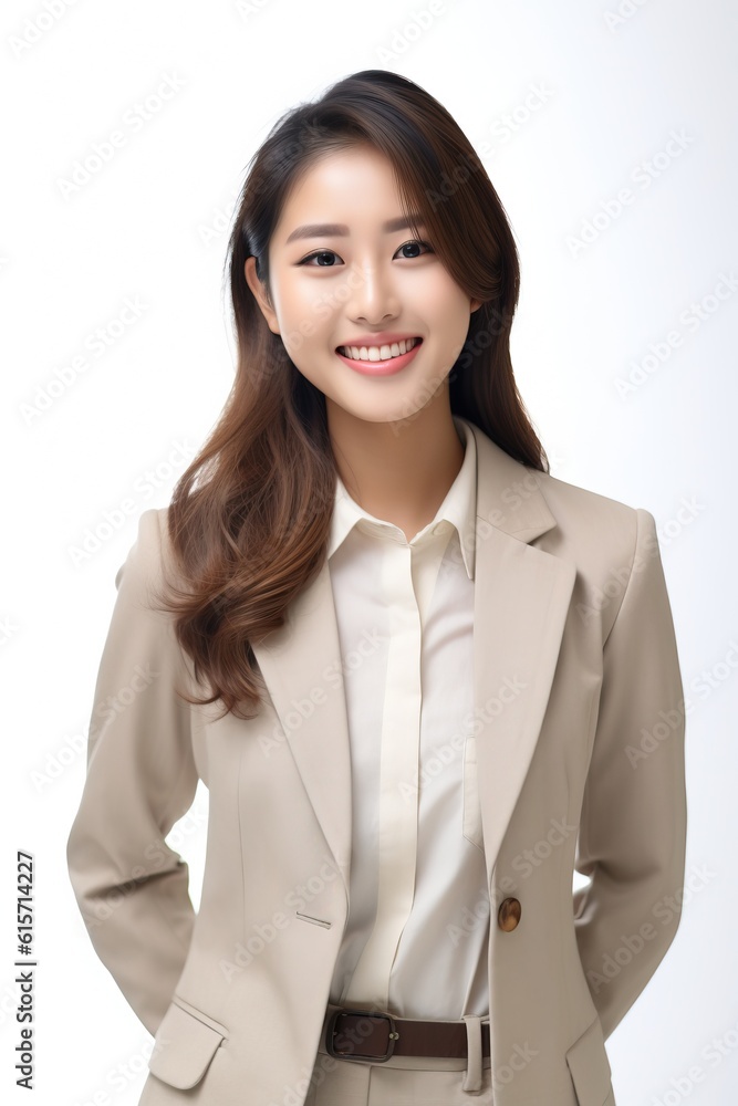 Portrait asian business woman smiling confident made with Generative AI Portrait asian business woman smiling confident made with Generative AI