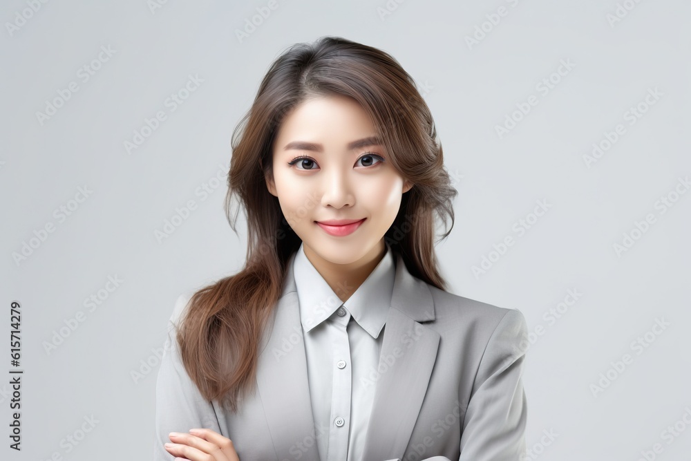 Portrait asian business woman smiling confident made with Generative AI Portrait asian business woman smiling confident made with Generative AI