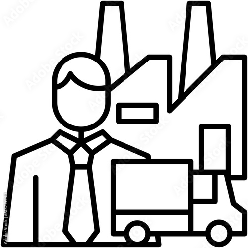 Supplier Icon. Supply Chain Distribution Symbol Stock Illustration. Vector Line Icons For UI Web Design And Presentation