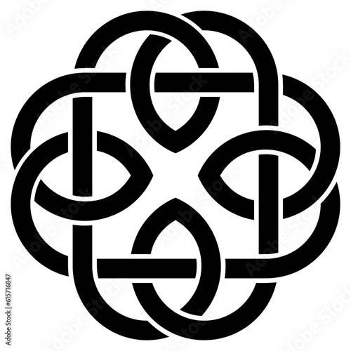 Unendlichkeitsknoten in Schwarz. Keltisches Symbol.
Symbolisiert die Unendlichkeit des Lebens, die Wiedergeburt der Seele und den manchmal beschwerlichen und verworrenen Weg in dieser Welt.