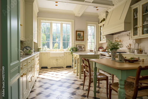 Luxury kitchen  super photo realistic background. Generative ai illustration