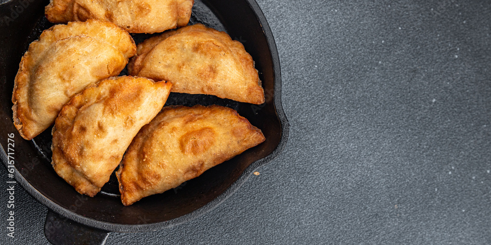 empanadas pie beef meat stuffed food snack on the table copy space food background rustic top view empanadas pie beef meat stuffed food snack on the table copy space food background rustic top view