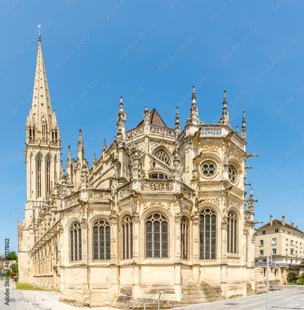 View at the Church of Saint Peter in the streets of Caen in France
