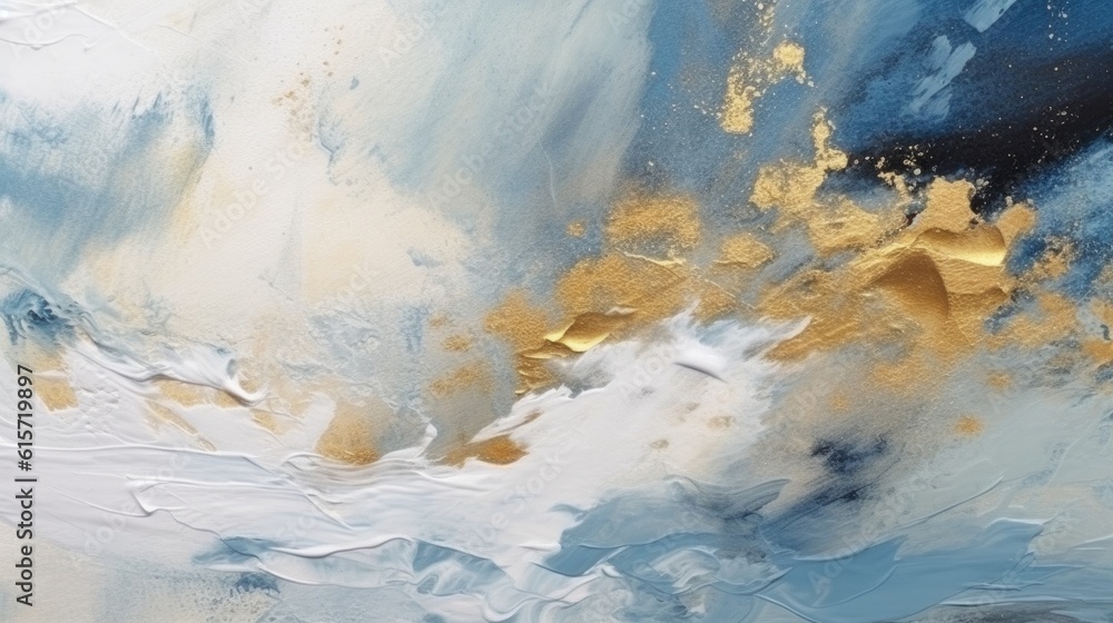Abstract painting of paint splashes and scratches on canvas made with Generative AI Abstract painting of paint splashes and scratches on canvas made with Generative AI