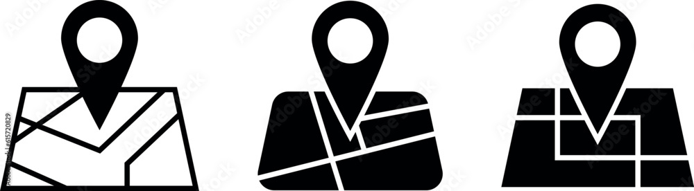 Map with pin, geo locate, pointer icon. Location icon vector, map solid illustration, pictogram isolated on white. Map with pin, geo locate, pointer icon. Location icon vector, map solid illustration, pictogram isolated on white.