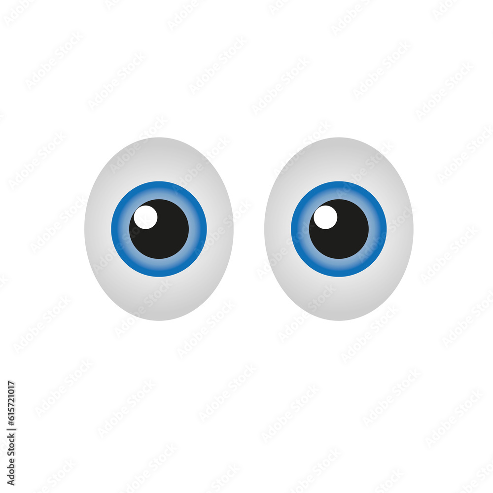 Eyes emoji. Isolated on white. White eyes emoji icon. Eyes emoji. Isolated on white. White eyes emoji icon.