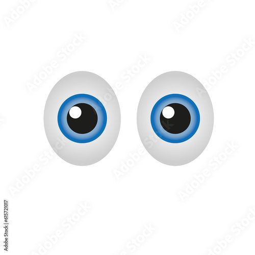 Eyes emoji. Isolated on white. White eyes emoji icon. 