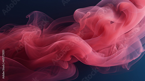 Coral smoke, delicately floating against a contrasting backdrop, Generative AI