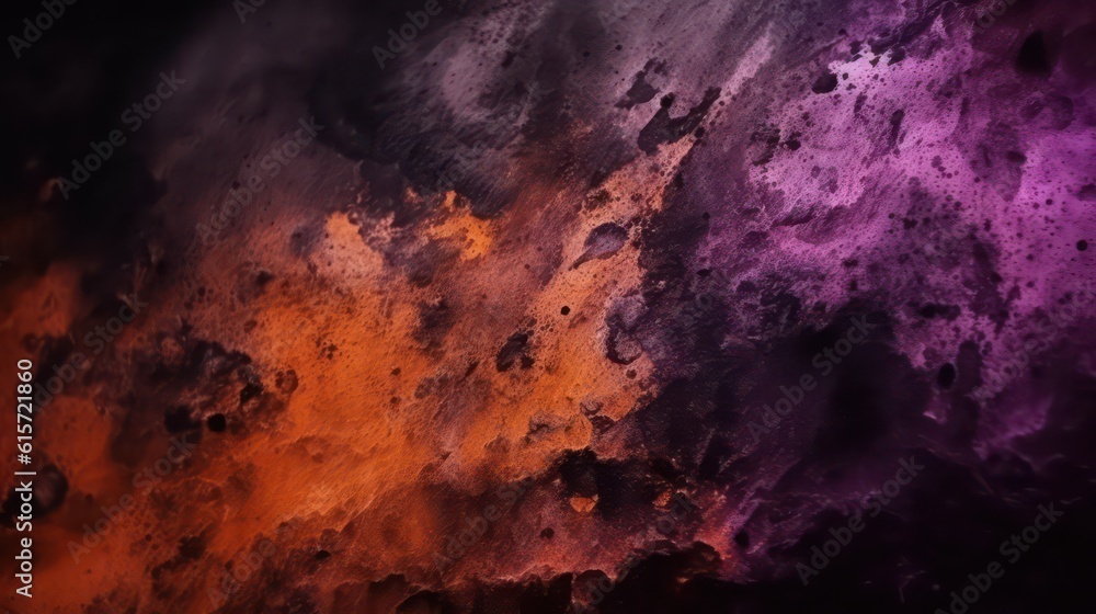 Black orange pink purple abstract background. Dirty dusty smoke wallpaper background. Generative AI.