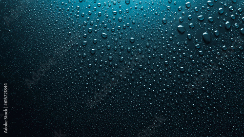Refreshing water, petrol blue background