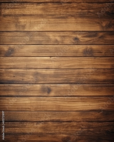 Top view of brown plank texture on wooden table. (Illustration, Generative AI)