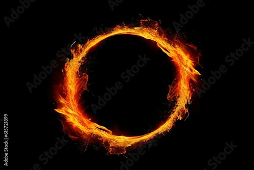Fire circle frame ring. Generate Ai