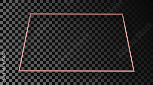 Wallpaper Mural Rose gold glowing trapezoid shape frame with shadow Torontodigital.ca