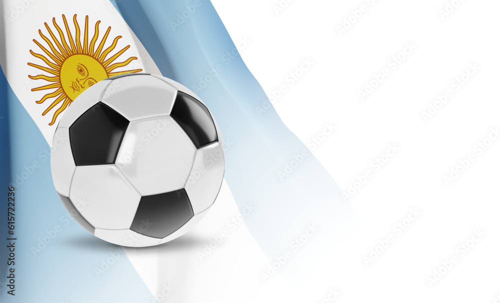 Obraz premium Soccer ball with flag of Argentina on white background. EPS10 vector