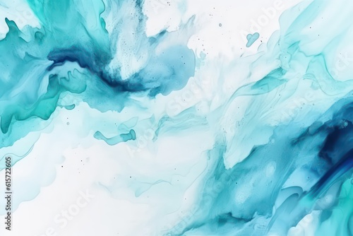 Light blue white abstract background. Beautiful turquoise watercolor,watercolour wallpaper background. Generative AI.
