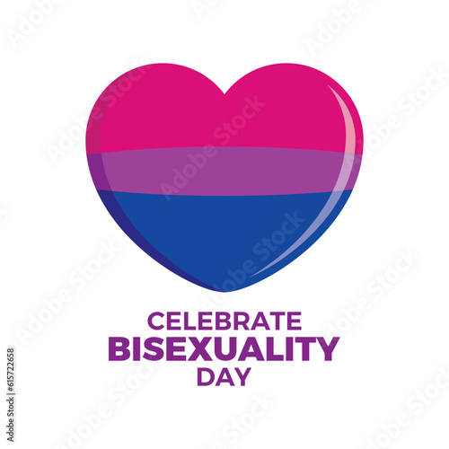 Celebrate Bisexuality Day vector illustration. Bisexual pride flag in heart shape icon vector isolated on a white background. LGBT love symbol. September 23. Important day