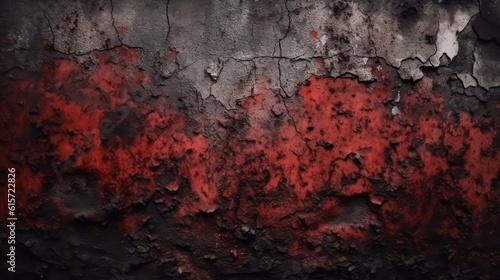 Red black grunge background. Toned concrete texture. Grunge wallpaper background. Generative AI.