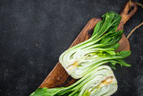 cabbage bok choy or pak choy raw vegetable meal food snack on the table copy space food background rustic top view veggie vegan or vegetarian food