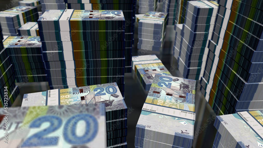 Kuwait Dinar money banknotes pack 3d illustration Kuwait Dinar money banknotes pack 3d illustration