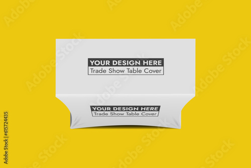 Trade Show Table Cover on Yellow Background Vector Illustration.