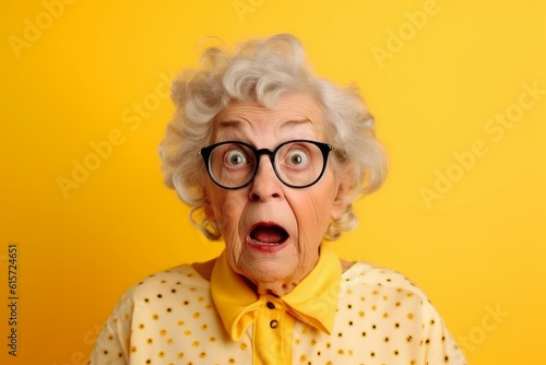 Surprised shock old female. Generate Ai photo