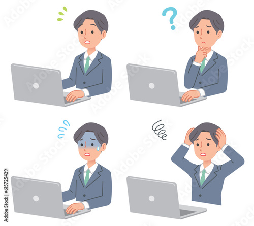 パソコンを操作する男性ビジネスパーソン