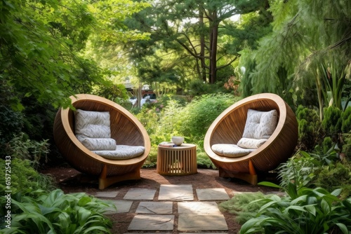 Backyard chair nature. Generate Ai © nsit0108