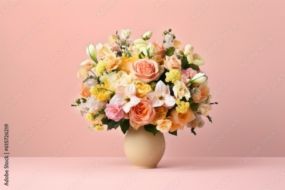 Wedding bouquet rose. Generate Ai