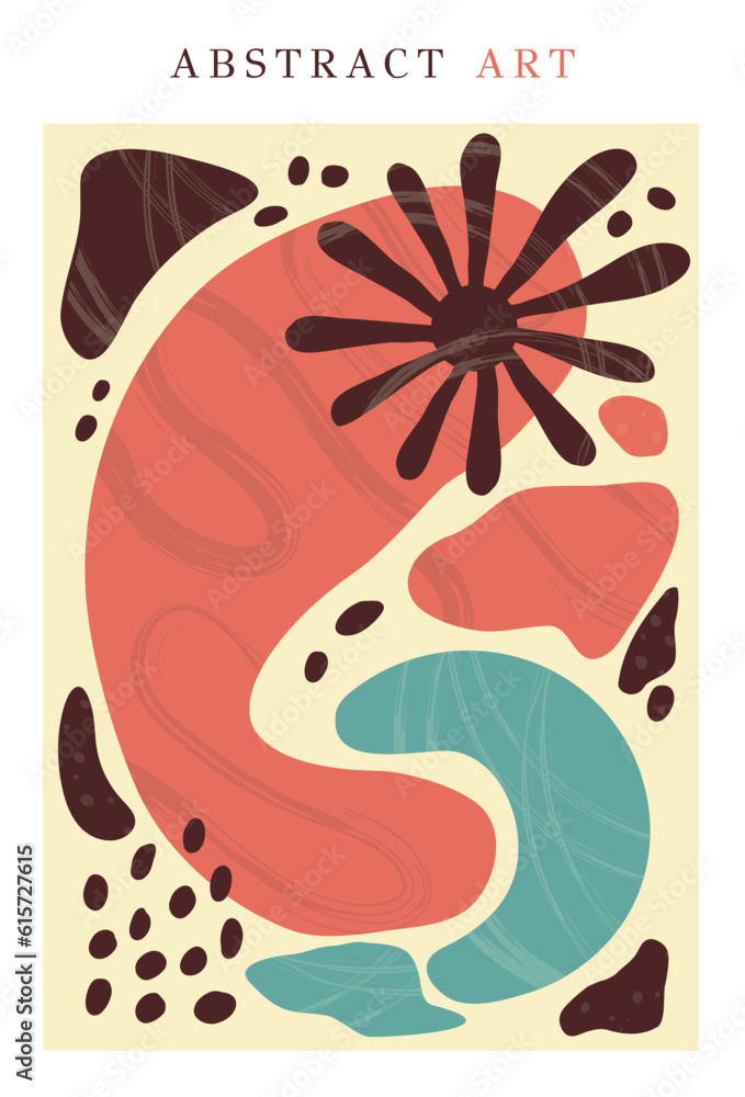 Colorful, bright summer retro silhouette. Abstract pattern with simple shapes with texture. trendy print with lines, dots in modern style. poster for print, background, banner, postcard. vector art Colorful, bright summer retro silhouette. Abstract pattern with simple shapes with texture. trendy print with lines, dots in modern style. poster for print, background, banner, postcard. vector art